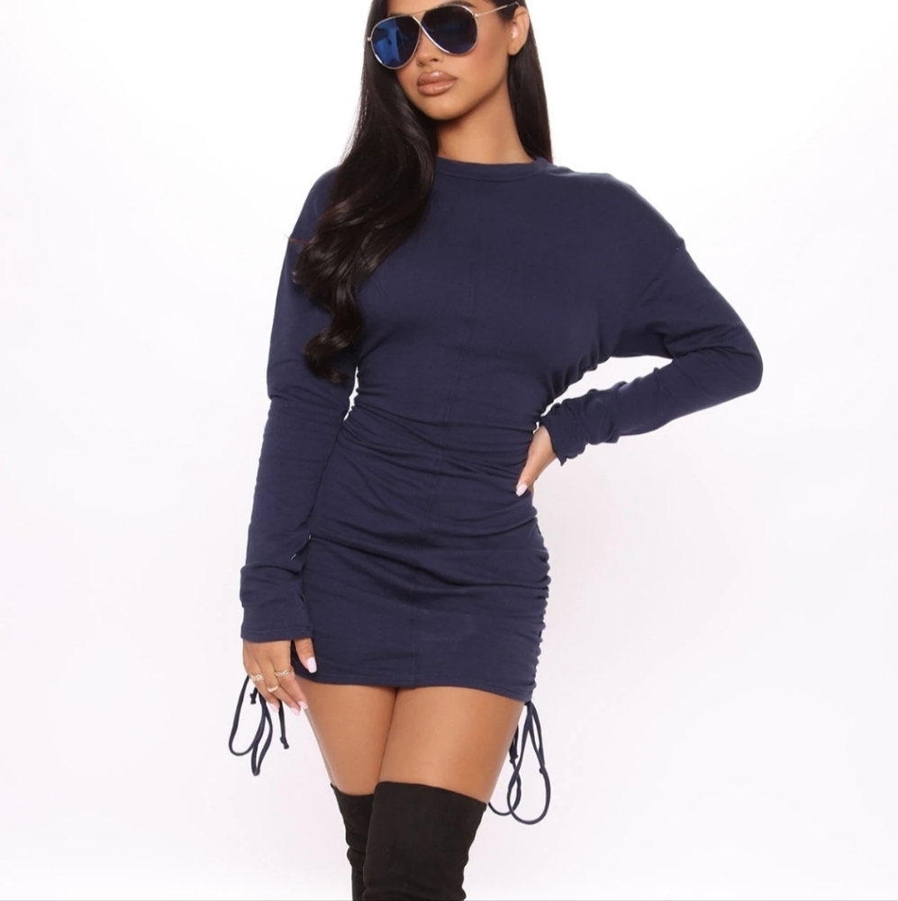 Navy Blue Mini Dress from Fashion Nova